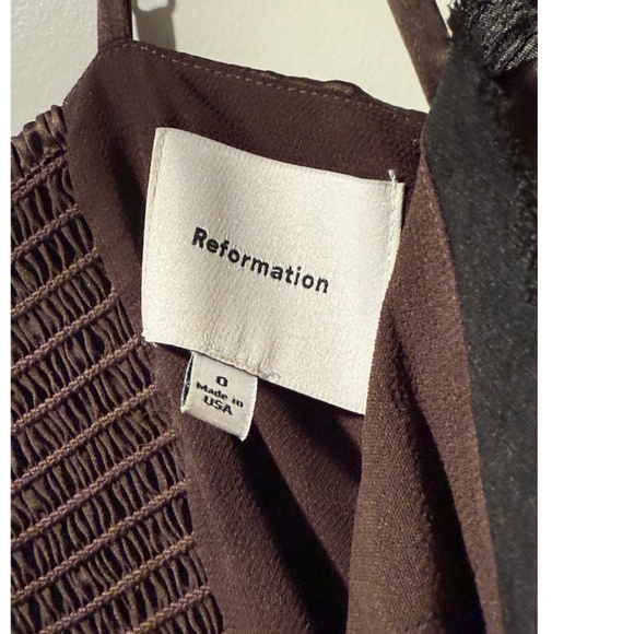 Reformation Ursula Top - 100% Silk- Size 0 (XS) - Dark Brown - Picture 8 of 13